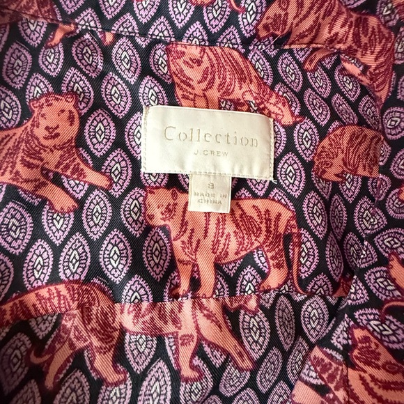 J. Crew Silk Tiger Print Blouse - Picture 7 of 9